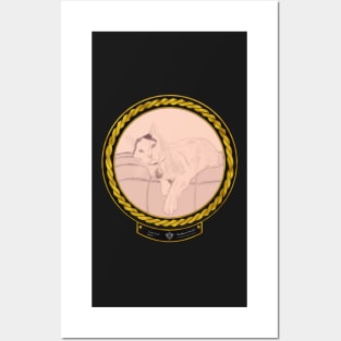 Lucy Cat (frame gold celtic rope black) Posters and Art